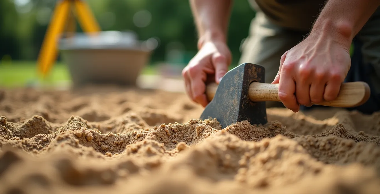 Préparation minutieuse du terrain avant installation piscine